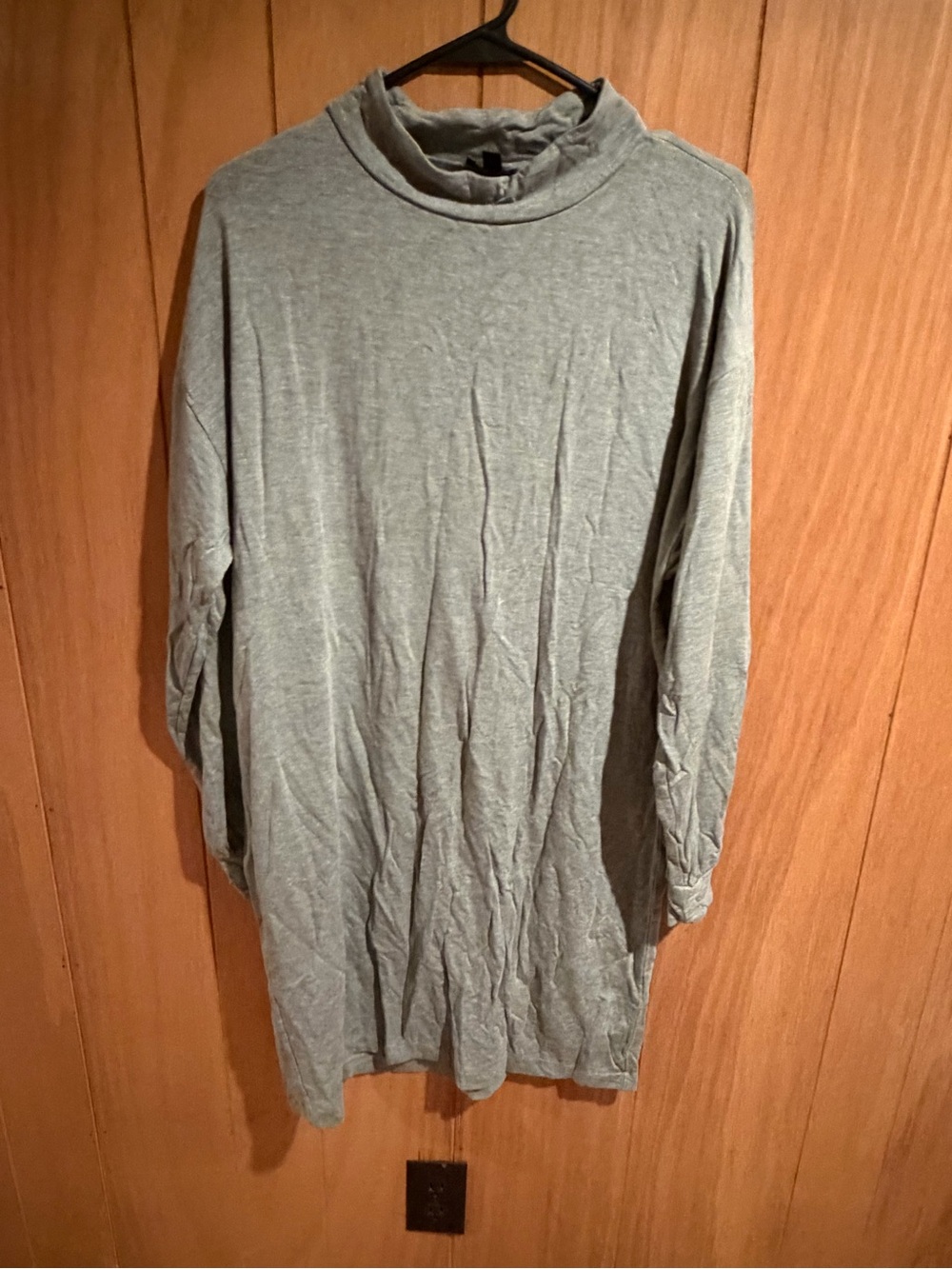 Express Long Sleeve Mock Neck Top - Heather Gray